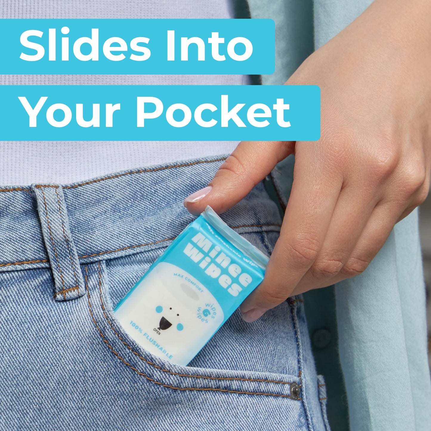 Impossibly Compact Travel Flushable Wipes - 99.5% Water and Aloe - Safe for Sensitive Skin, Hypoallergenic & Unscented - Travel Essentials for Adults, Kids & Baby Care