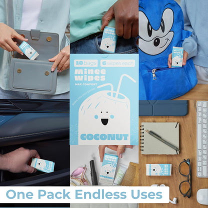 Impossibly Compact Travel Wipes with Fragrance - Skin-Friendly, Hypoallergenic & Scented Wet Wipes for Adults, Kids & Baby Care