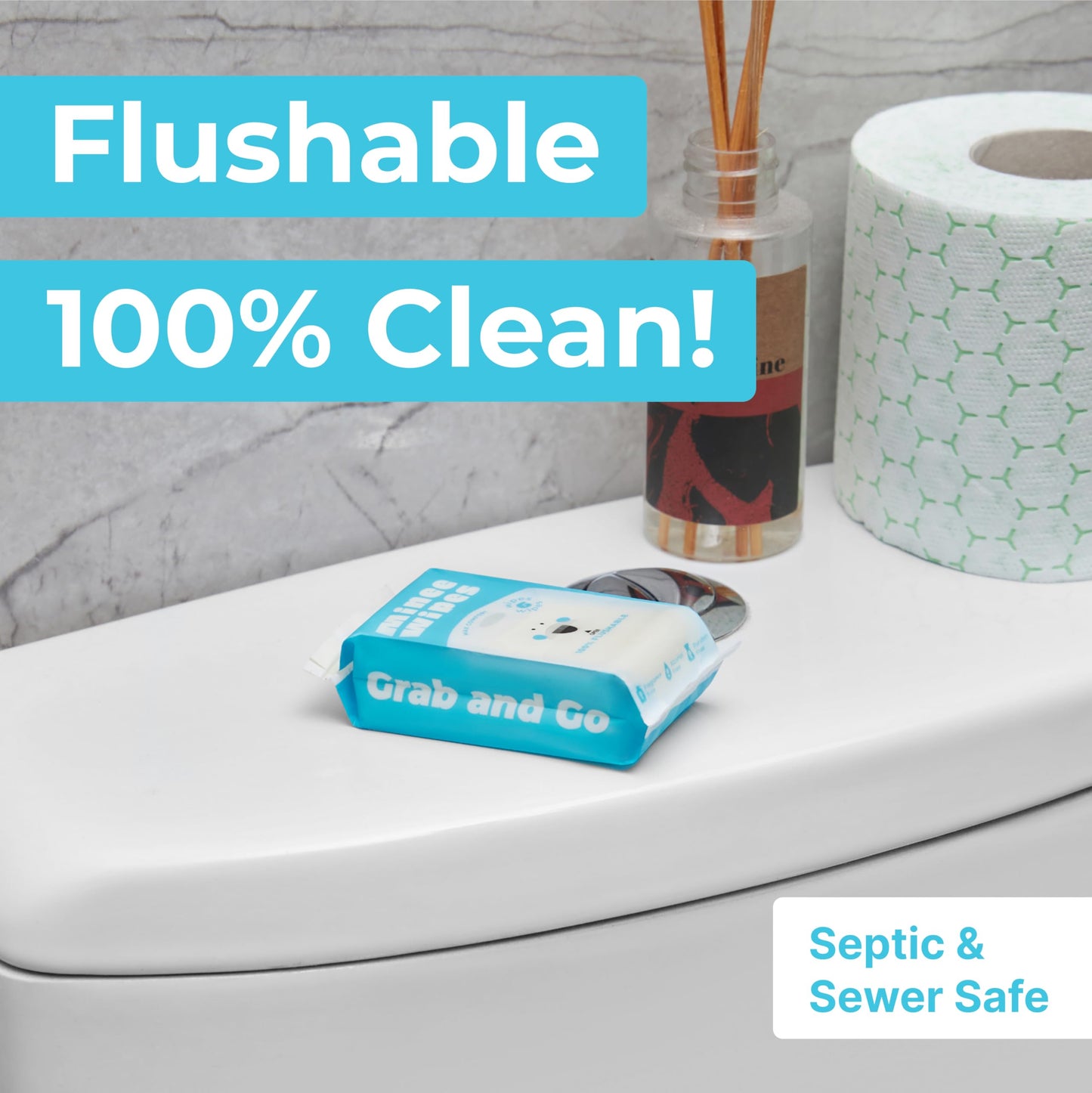 Impossibly Compact Travel Flushable Wipes - 99.5% Water and Aloe - Safe for Sensitive Skin, Hypoallergenic & Unscented - Travel Essentials for Adults, Kids & Baby Care