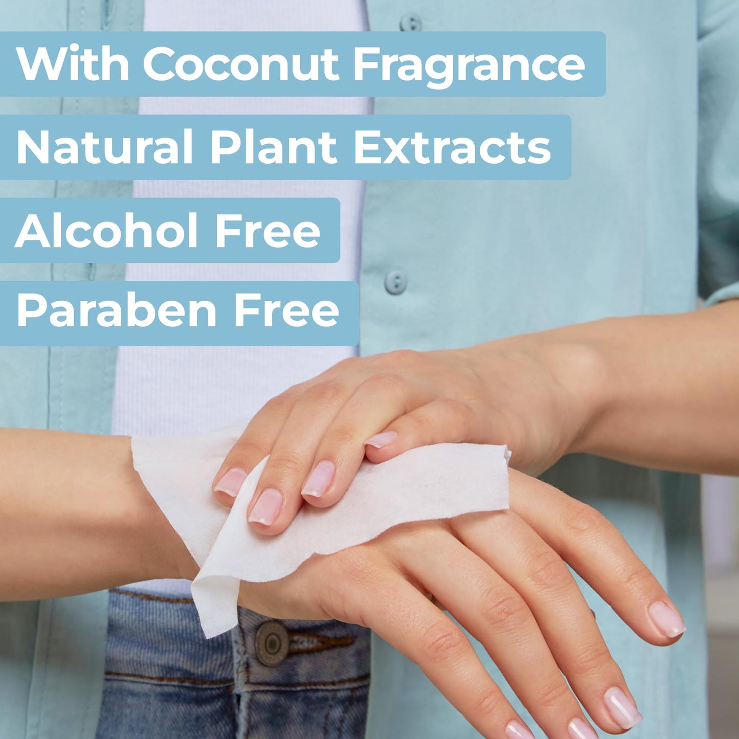 Impossibly Compact Travel Wipes with Fragrance - Skin-Friendly, Hypoallergenic & Scented Wet Wipes for Adults, Kids & Baby Care