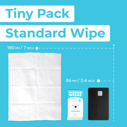 Impossibly Compact Travel Flushable Wipes - 99.5% Water and Aloe - Safe for Sensitive Skin, Hypoallergenic & Unscented - Travel Essentials for Adults, Kids & Baby Care
