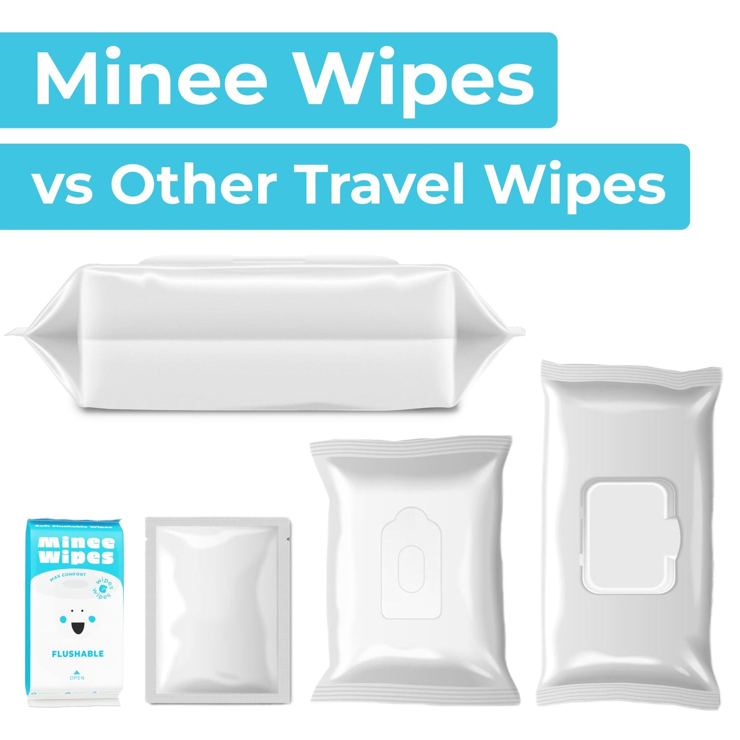 Impossibly Compact Travel Flushable Wipes - 99.5% Water and Aloe - Safe for Sensitive Skin, Hypoallergenic & Unscented - Travel Essentials for Adults, Kids & Baby Care