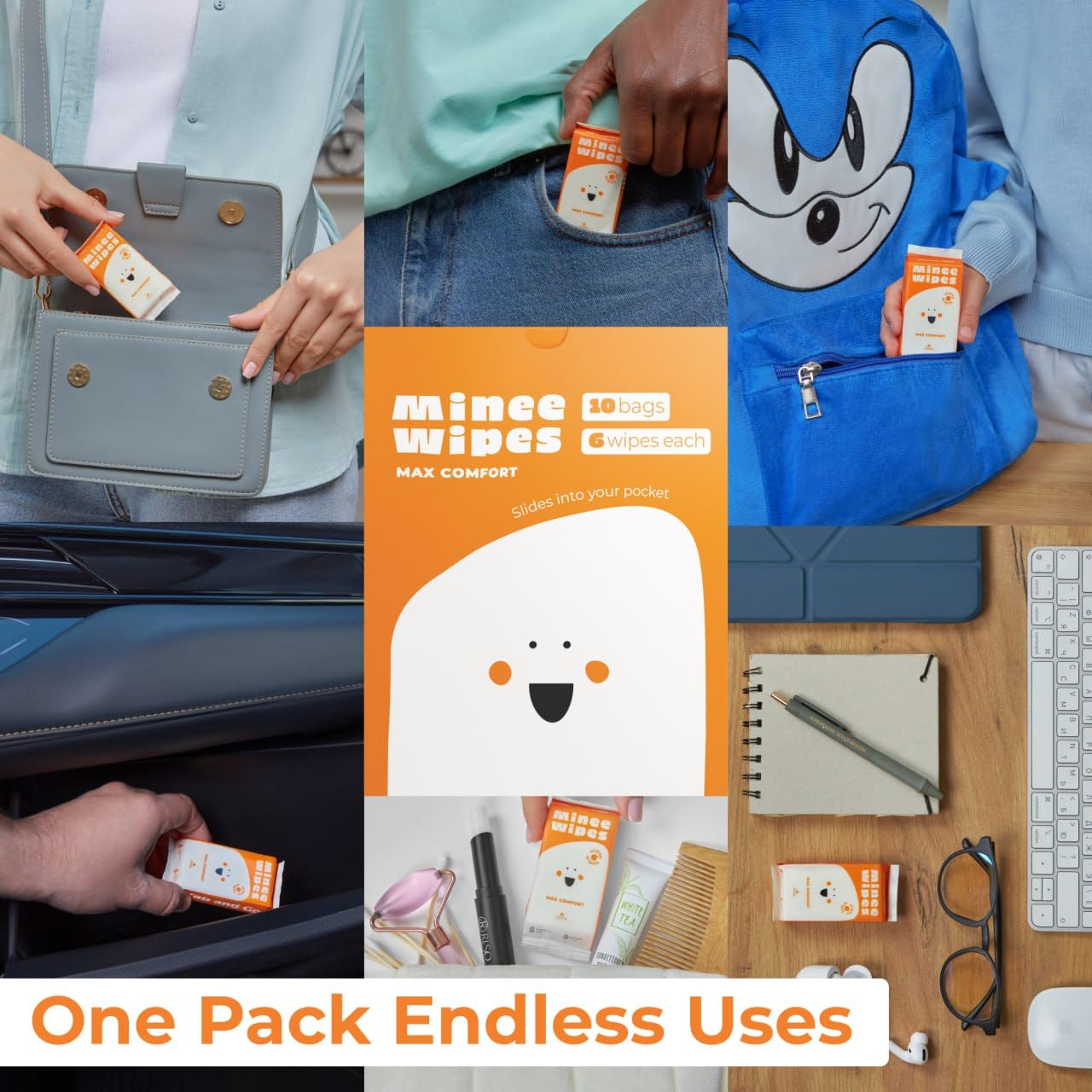 Impossibly Compact Travel Wipes - 99.5% Water - Safe for Sensitive Skin, Hypoallergenic & Unscented - Resealable, Thick & Durable - For Adults, Kids & Baby Care